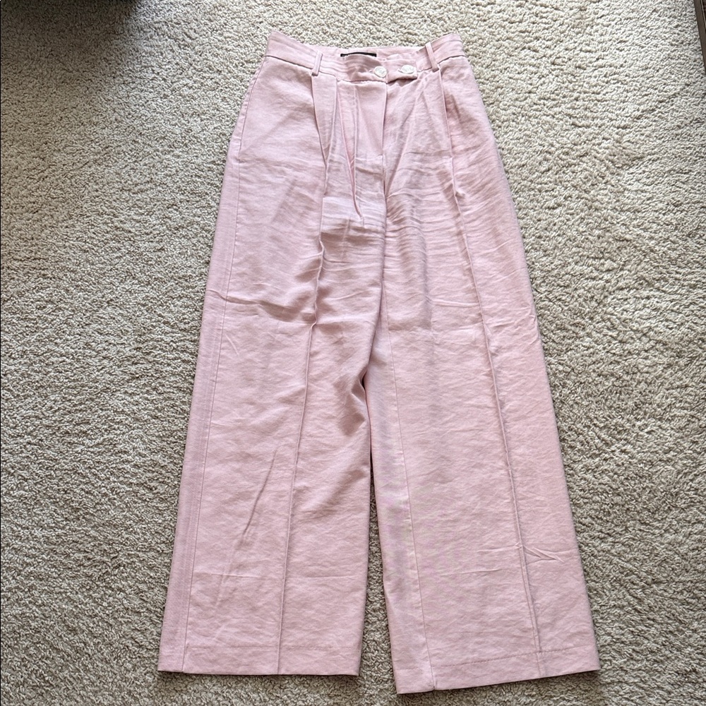 Zara Soft Pink Wide-Leg Pants